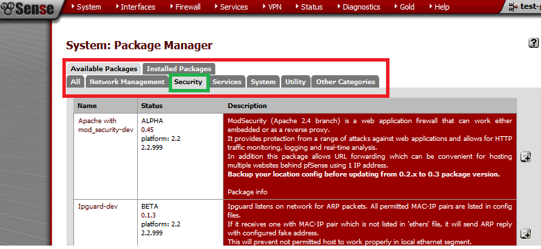 how to install pfsense packages offline